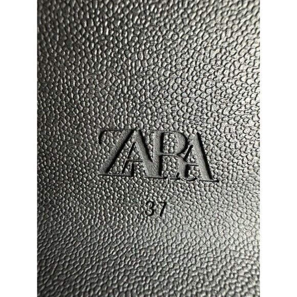 ZARA Women Chunky Black Leather Side Zip Moto Platform Boots US 6.5 EU‎ 37 NEW - Picture 9 of 12